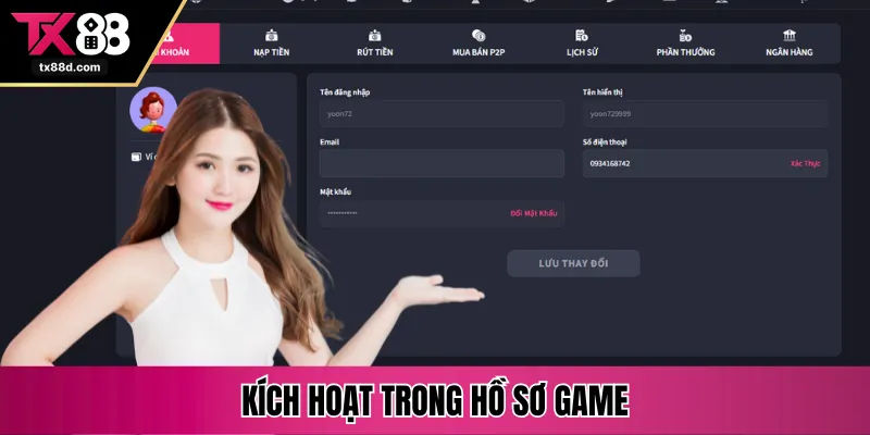 Kích hoạt trong hồ sơ game